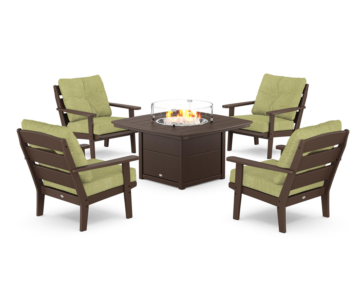 Lakeside 5-Piece Deep Seating Set with Nautical Fire Pit Table