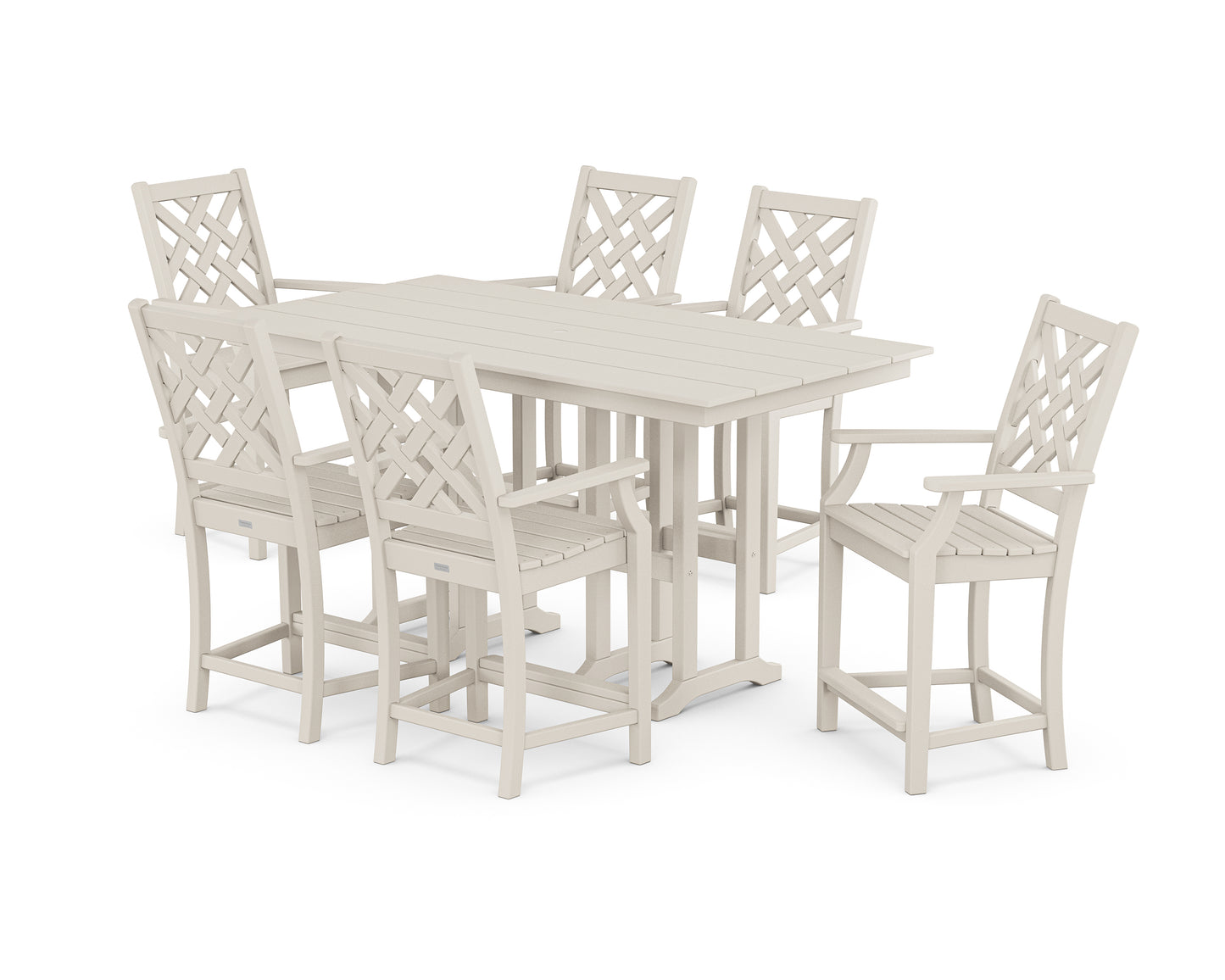 Wovendale Arm Chair 7-Piece Farmhouse Counter Set