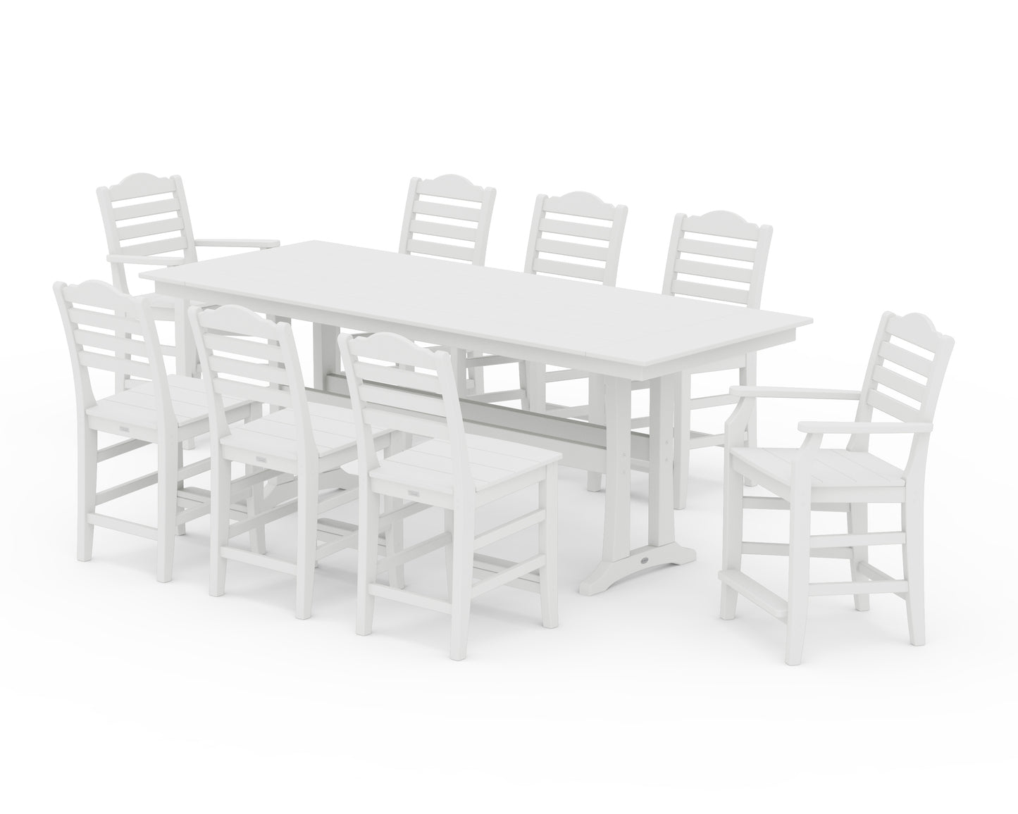 Savannah 9-Piece Farmhouse Counter Set with Trestle Legs