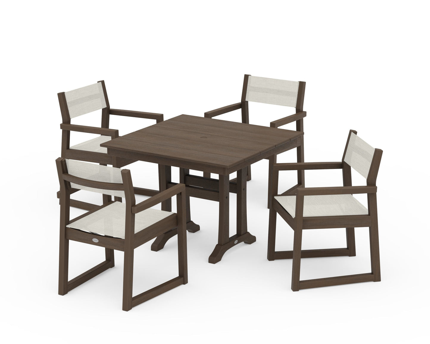 EDGE Sling 5-Piece Farmhouse Dining Set with Trestle Legs