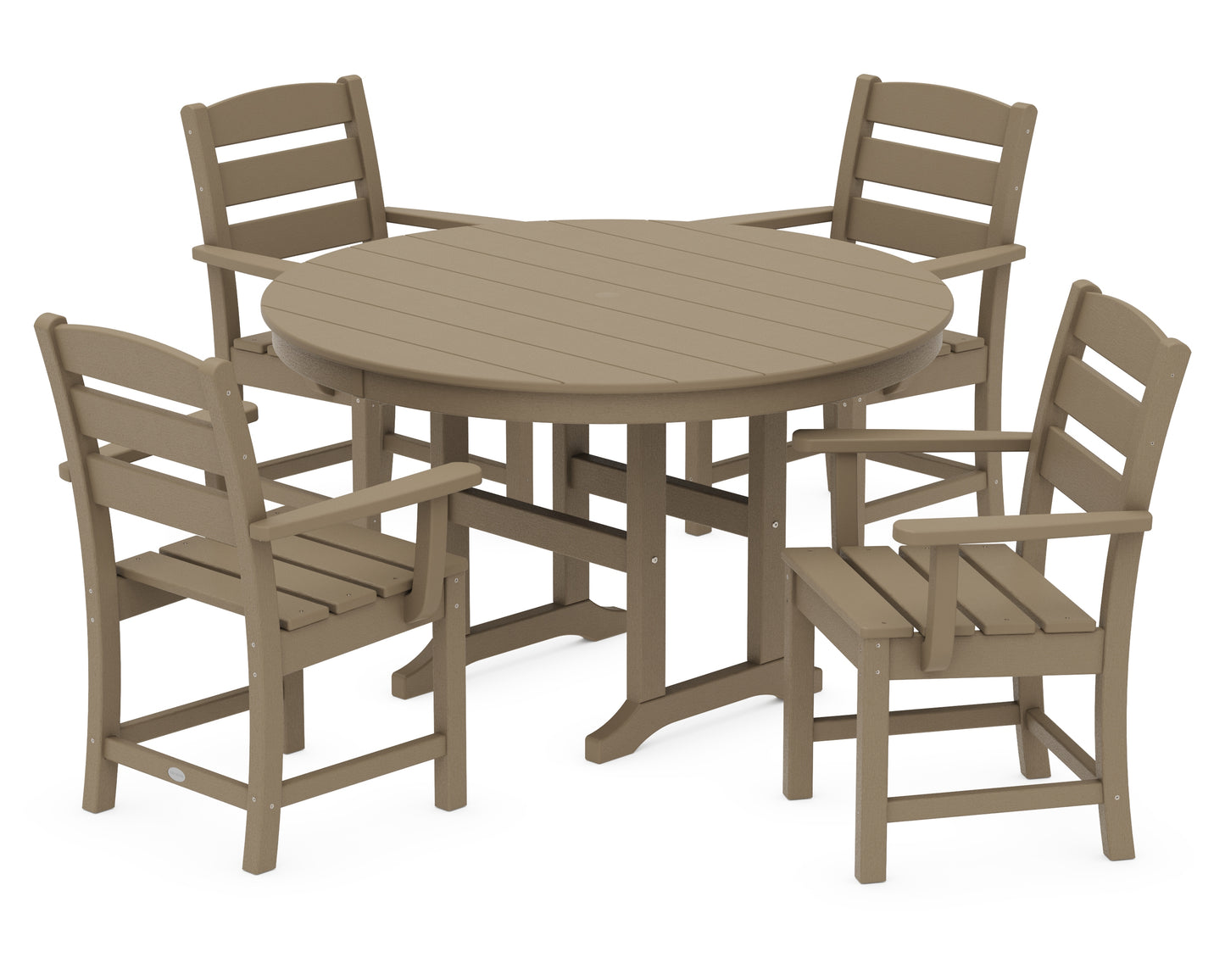 Lakeside 5-Piece Round Farmhouse Dining Set