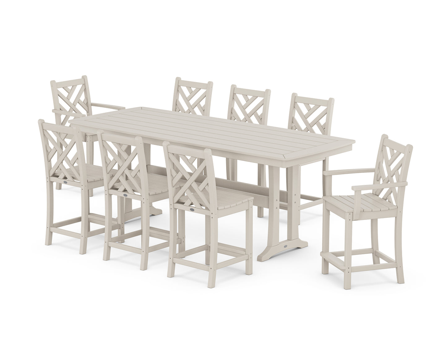 Chippendale 9-Piece Counter Set with Trestle Legs