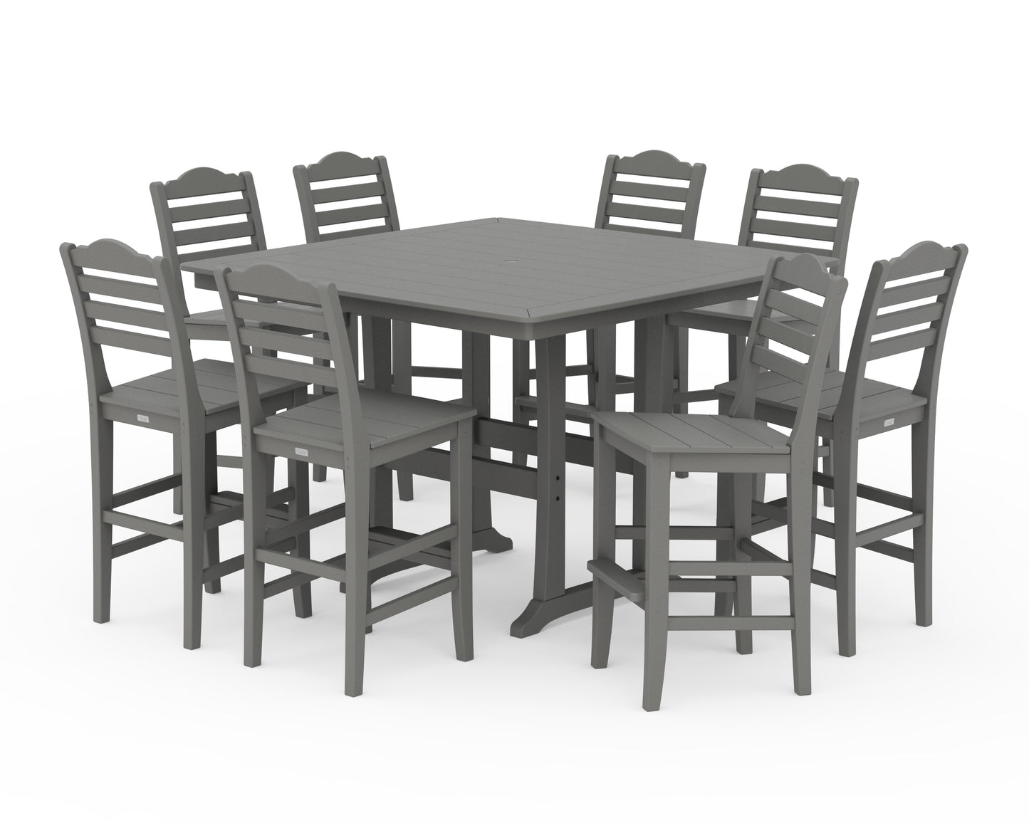 Savannah Side Chair 9-Piece Square Bar Set with Trestle Legs