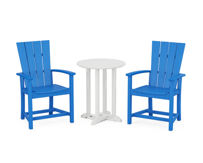 Quattro 3-Piece Round Farmhouse Bistro Dining Set