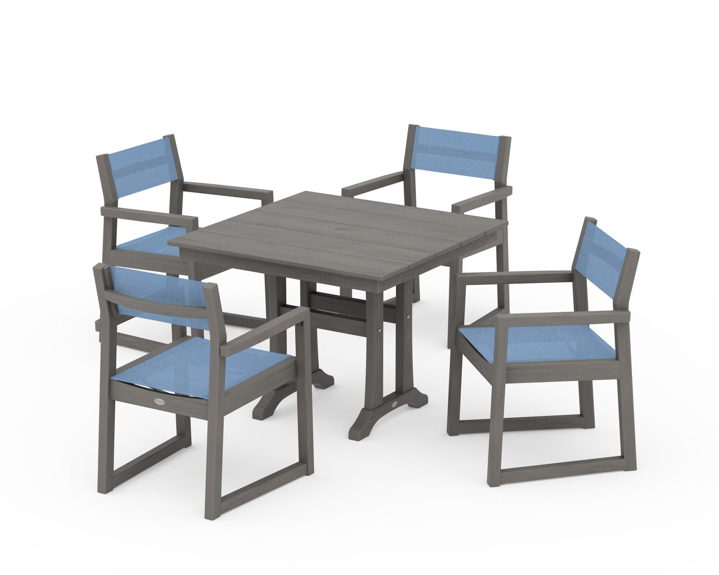 EDGE Sling 5-Piece Farmhouse Dining Set with Trestle Legs