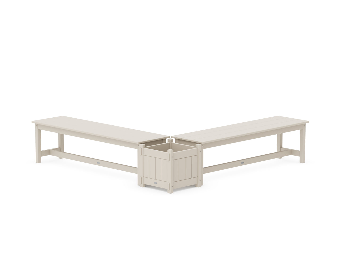 60" Vineyard L- Shaped Planter Bench Set