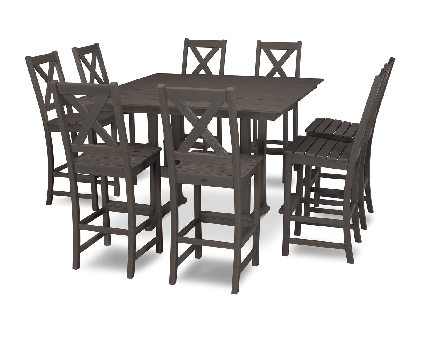 Braxton 9-Piece Farmhouse Trestle Bar Set