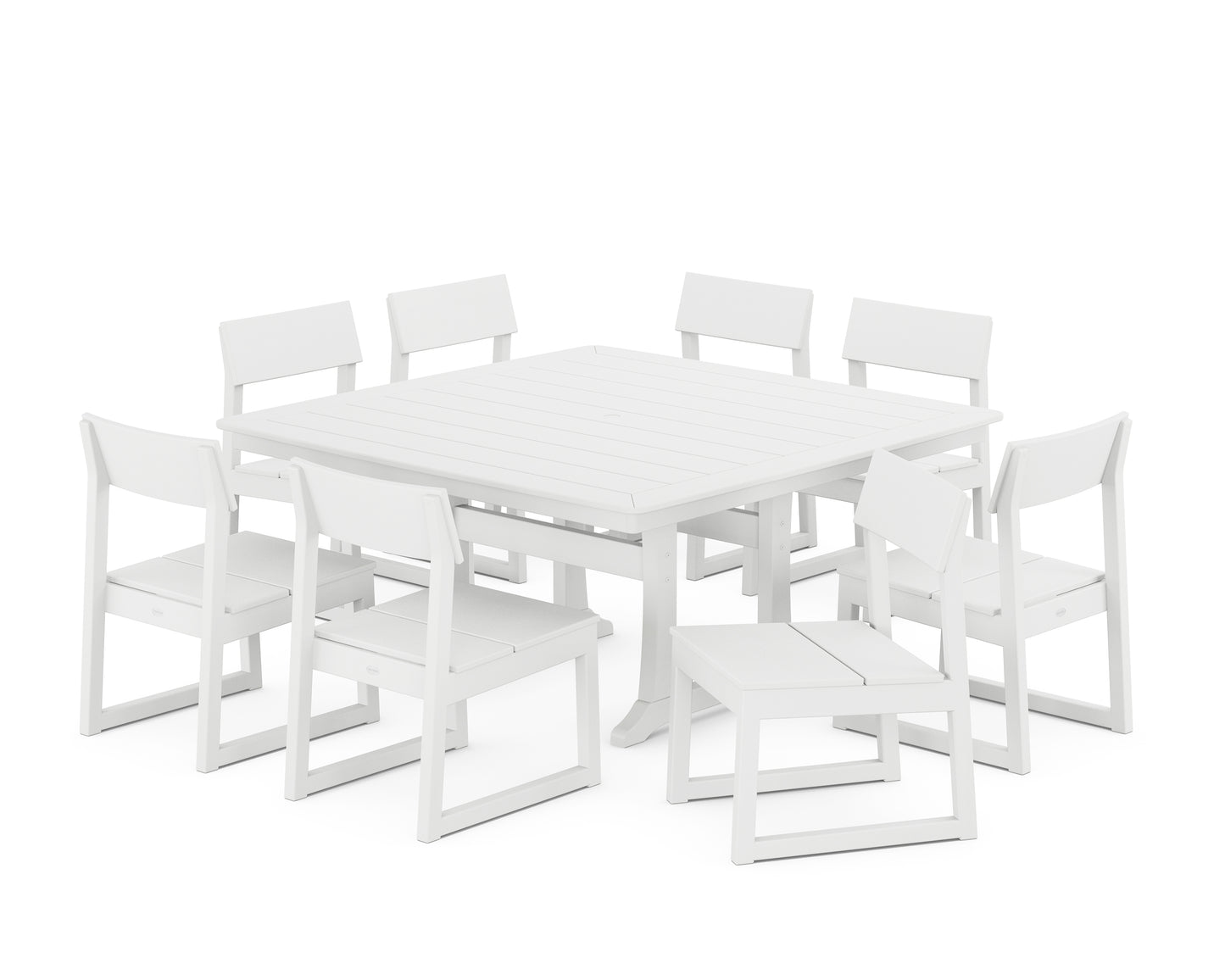 EDGE Side Chair 9-Piece Dining Set with Trestle Legs