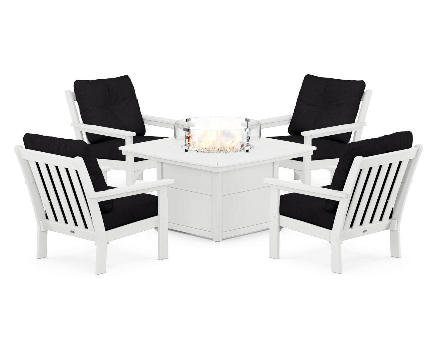 Vineyard 5-Piece Conversation Set with Fire Pit Table