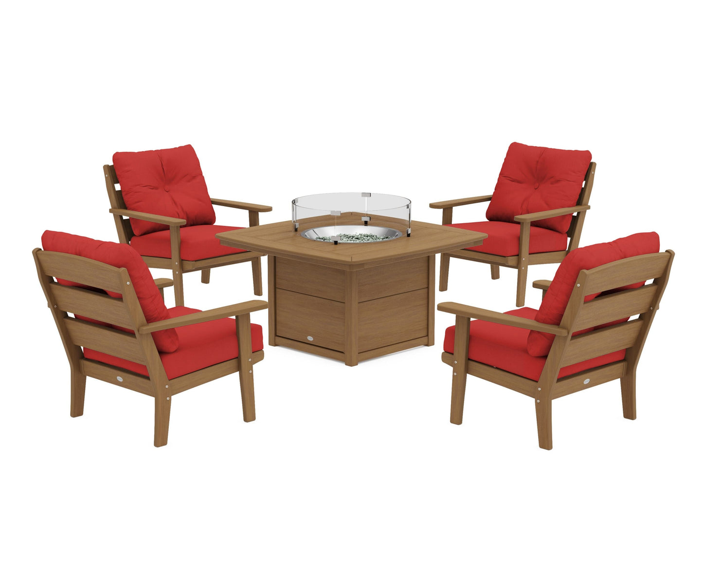 Lakeside 5-Piece Deep Seating Set with Nautical Fire Pit Table