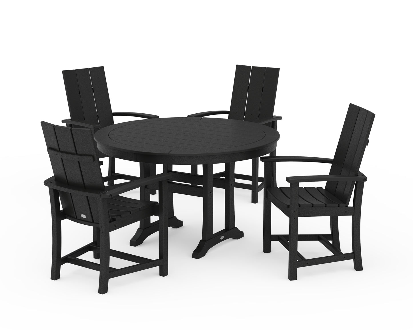 Modern Adirondack 5-Piece Round Dining Set with Trestle Legs