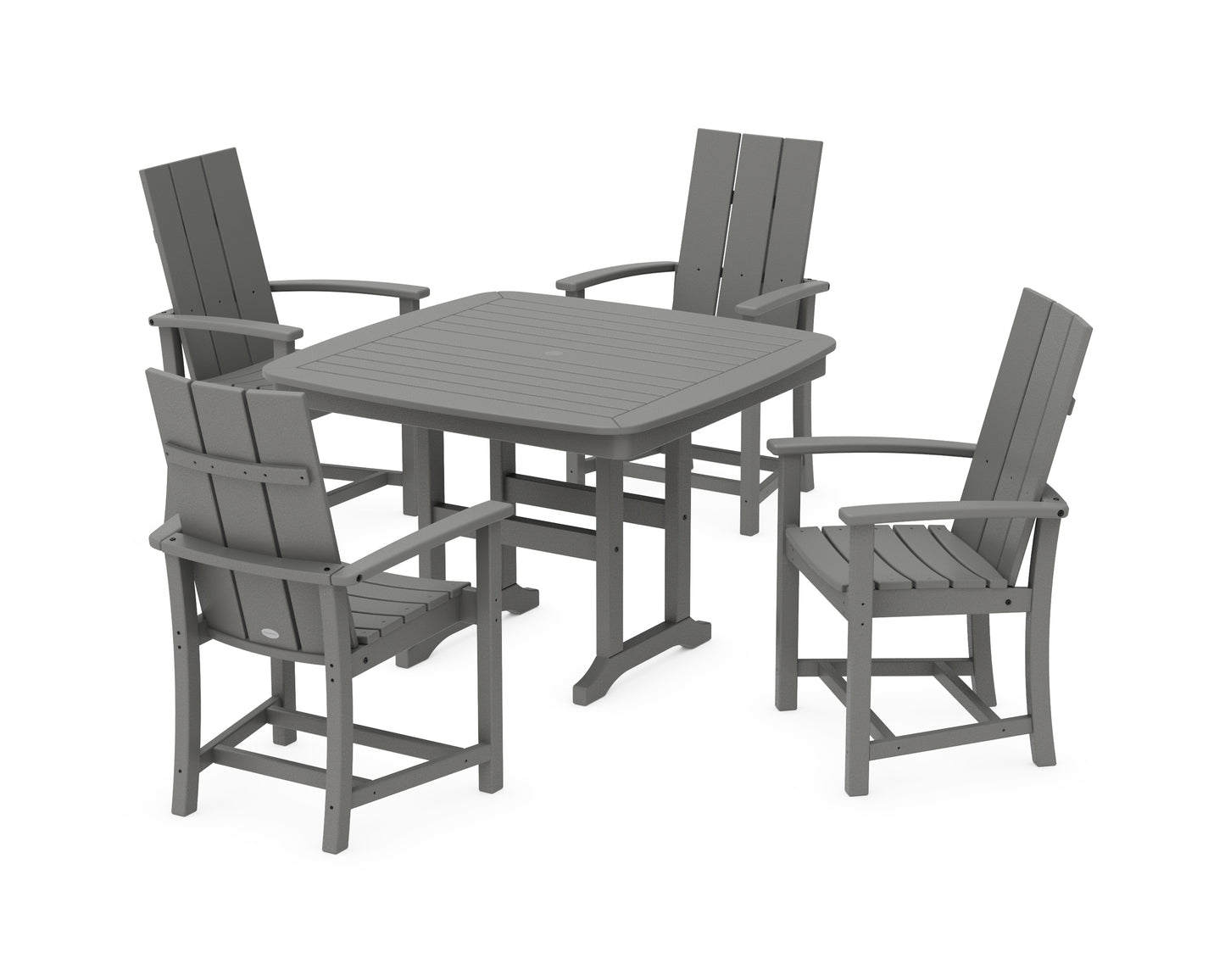 Modern Adirondack 5-Piece Dining Set with Trestle Legs