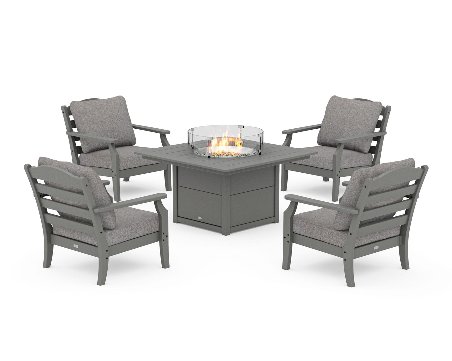 Savannah 5-Piece Deep Seating Set with Fire Pit Table