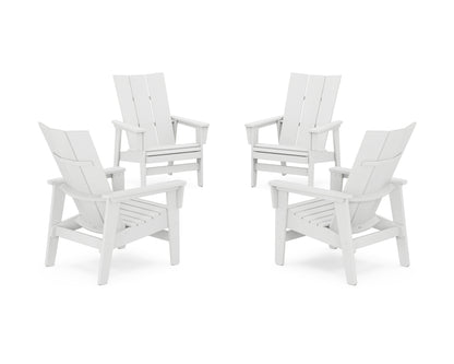 4-Piece Modern Grand Upright Adirondack Chair Conversation Set