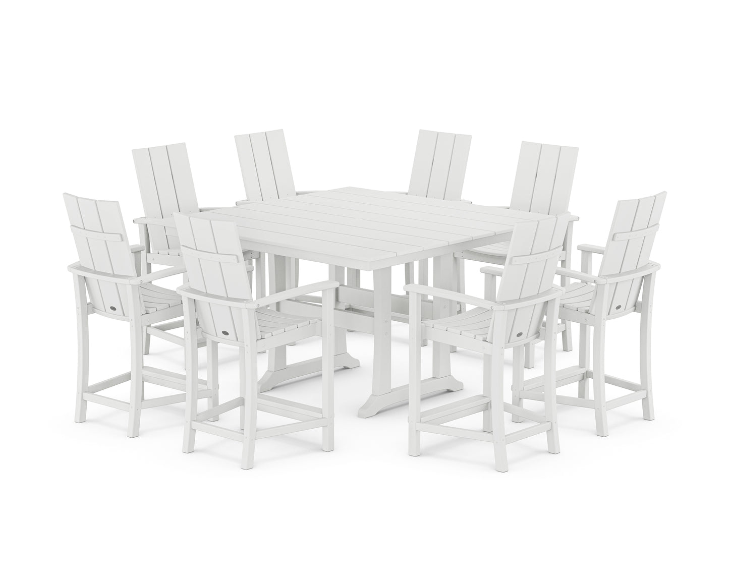 Modern Adirondack 9-Piece Farmhouse Trestle Counter Set