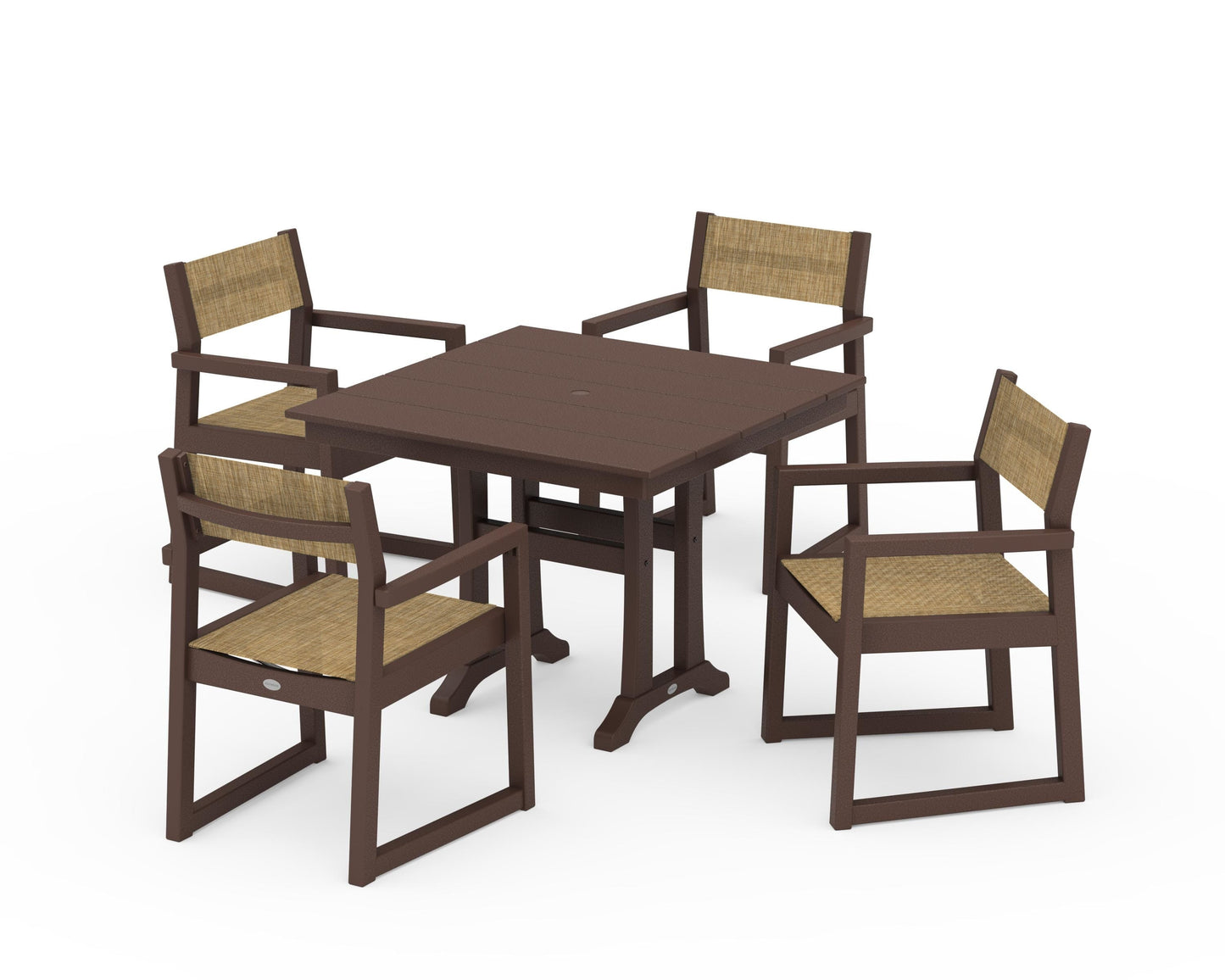 EDGE Sling 5-Piece Farmhouse Dining Set with Trestle Legs