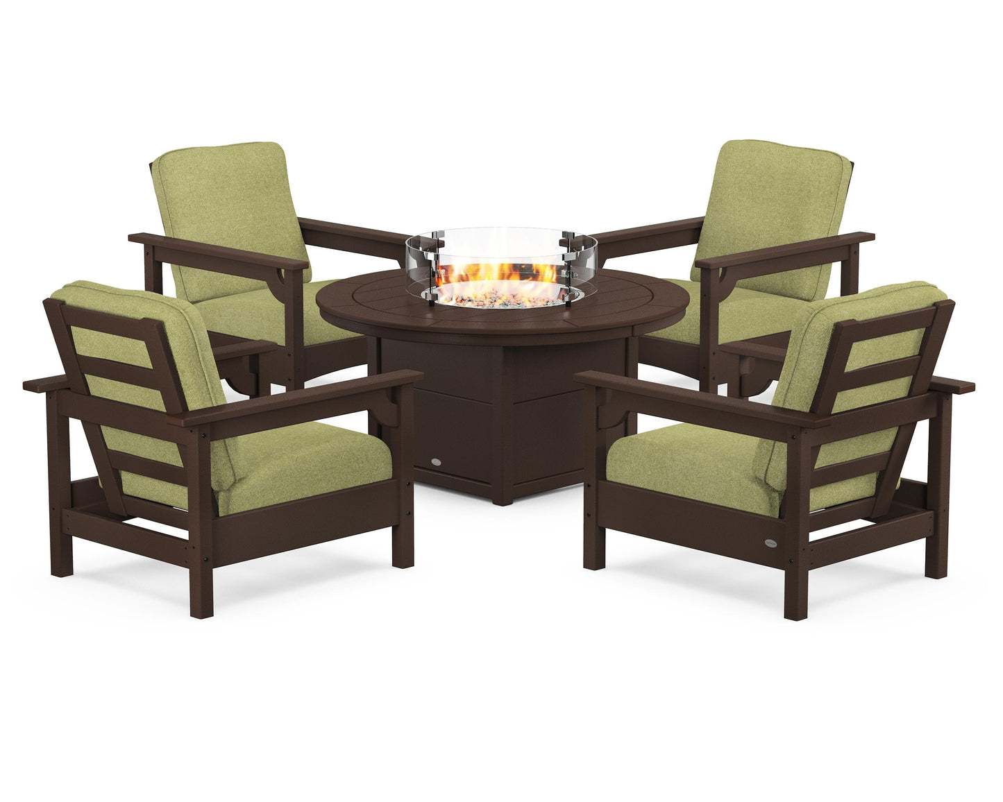 Club 5-Piece Conversation Set with Fire Pit Table