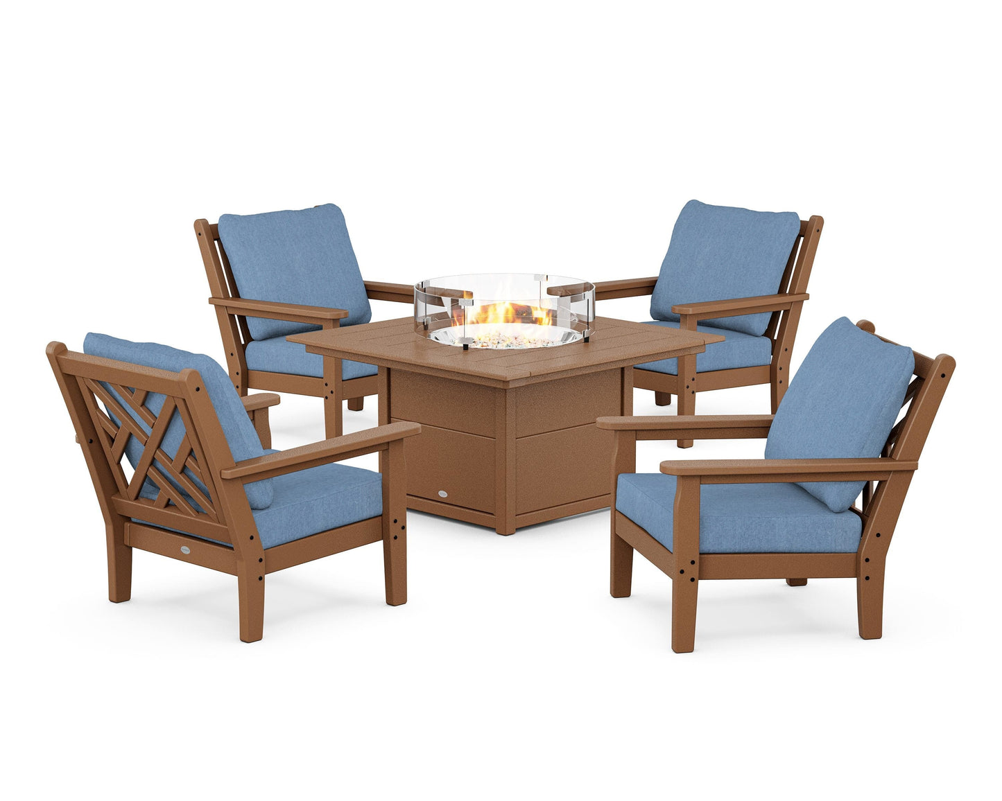 Chippendale 5-Piece Deep Seating Set with Fire Pit Table