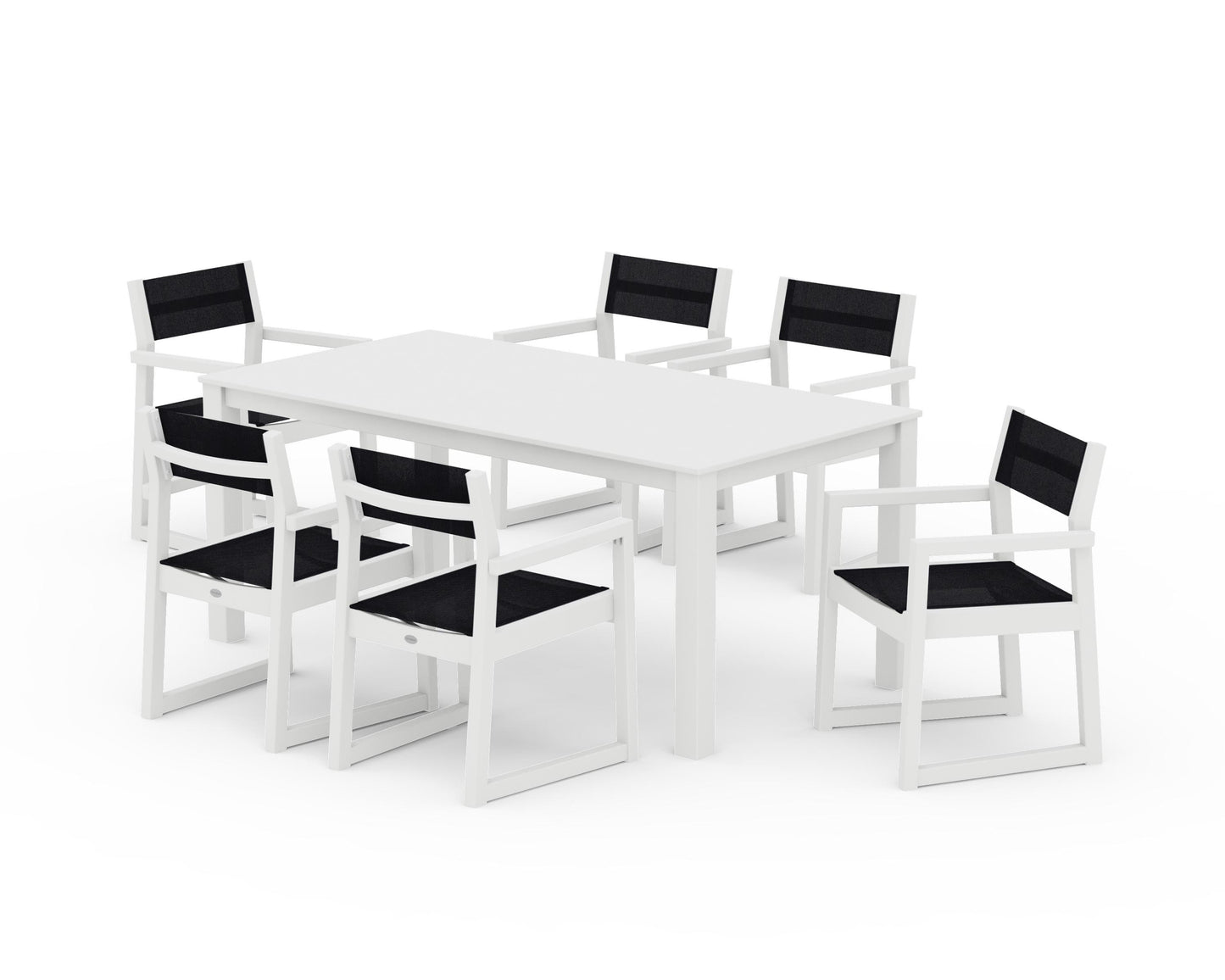 EDGE Sling Arm Chair 7-Piece Parsons Dining Set