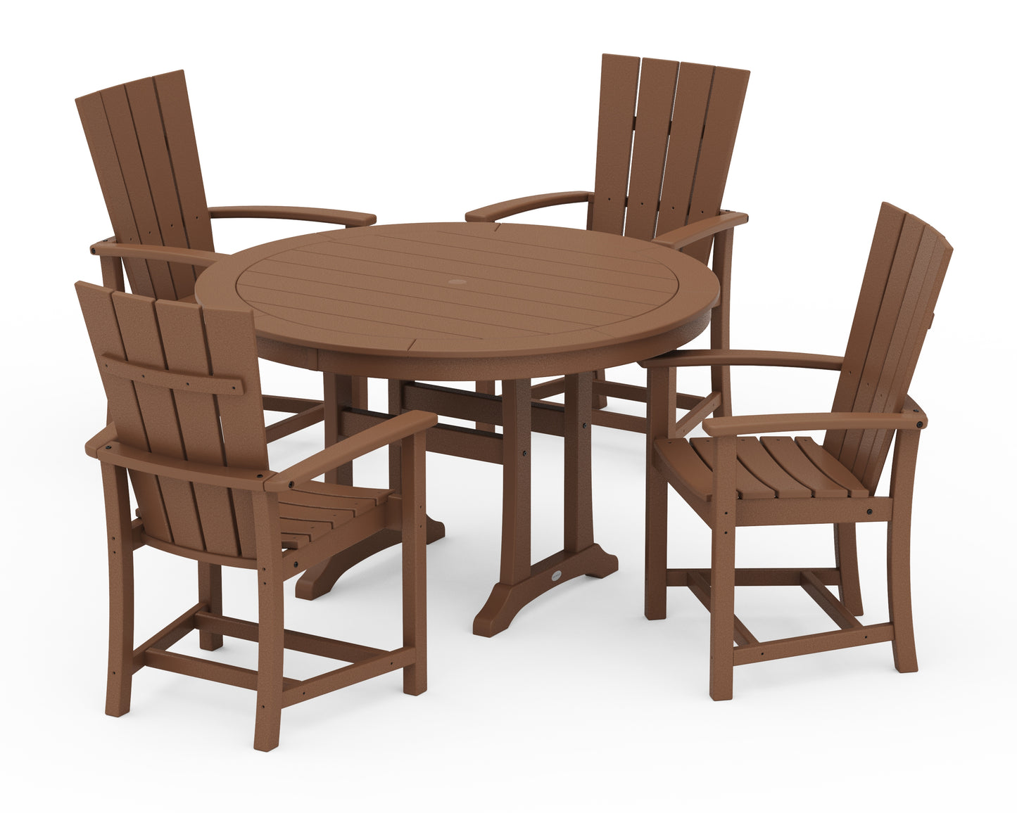 Quattro 5-Piece Round Dining Set with Trestle Legs