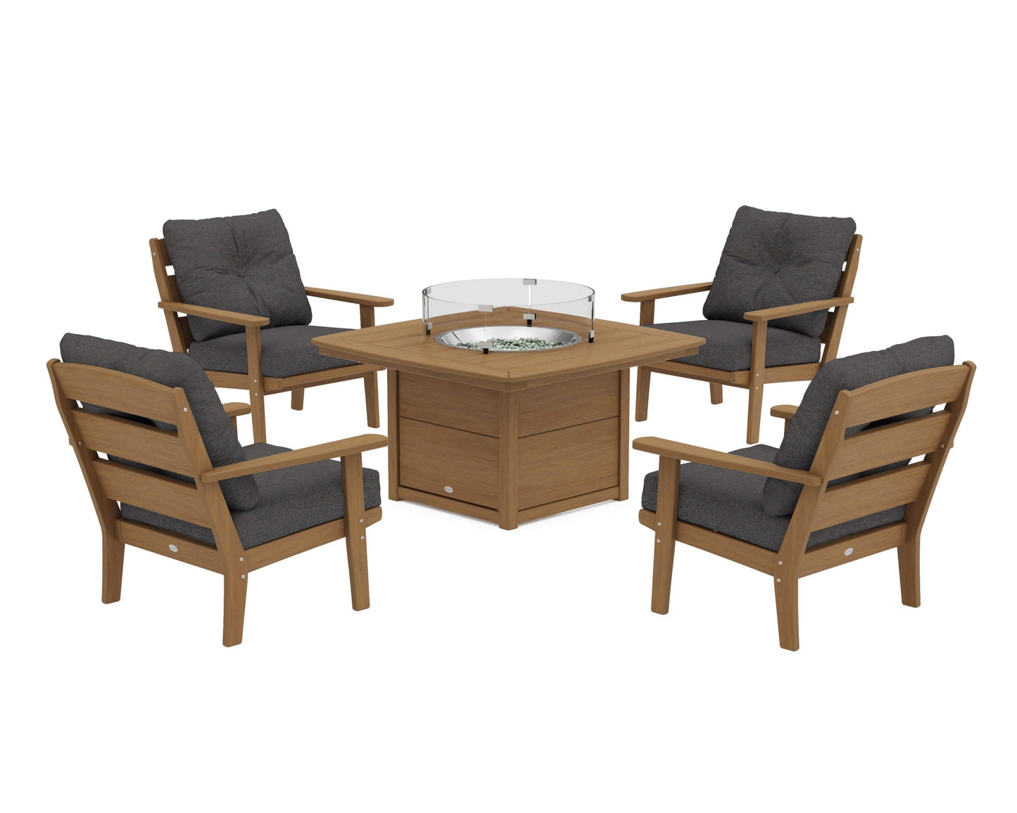 Lakeside 5-Piece Deep Seating Set with Nautical Fire Pit Table