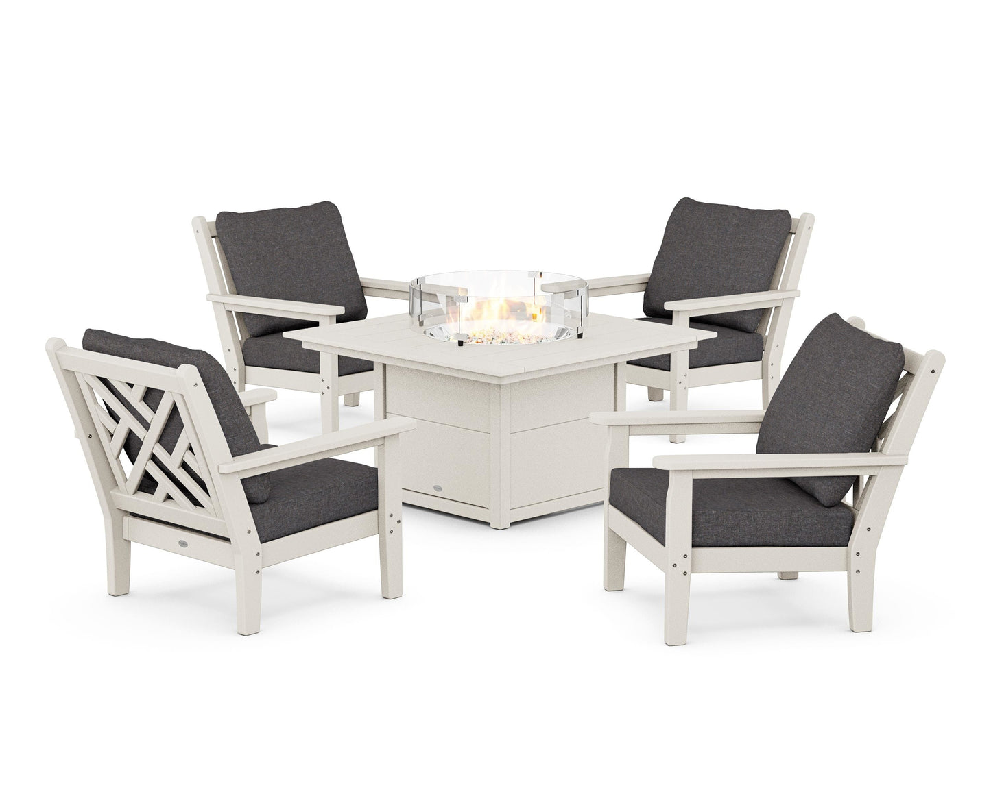 Chippendale 5-Piece Deep Seating Set with Fire Pit Table