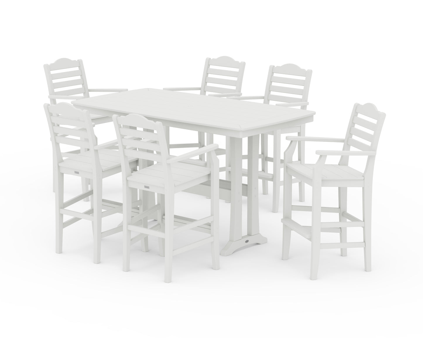 Savannah Arm Chair 7-Piece Bar Set with Trestle Legs