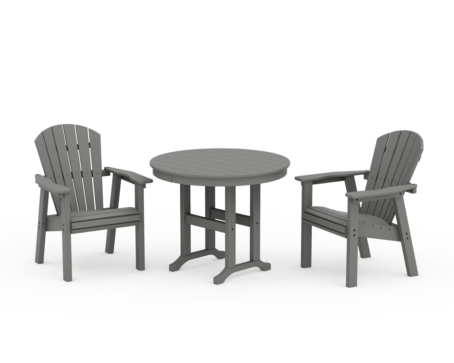 Seashell 3-Piece Round Farmhouse Dining Set