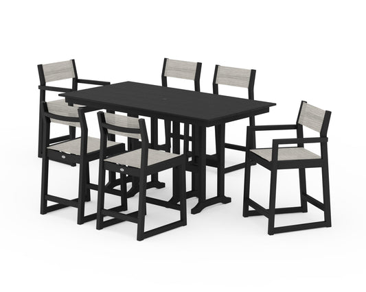 EDGE Sling 7-Piece Farmhouse Counter Set with Trestle Legs