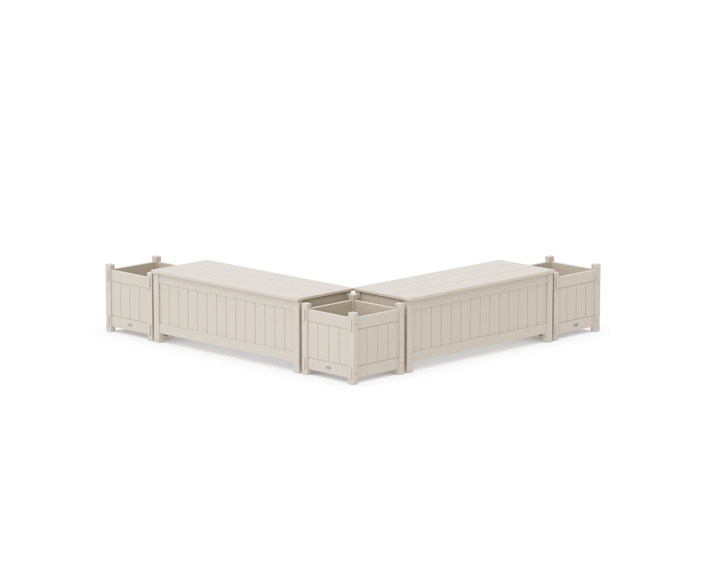 48" Vineyard L- Shaped Planter Storage Bench Corner Set