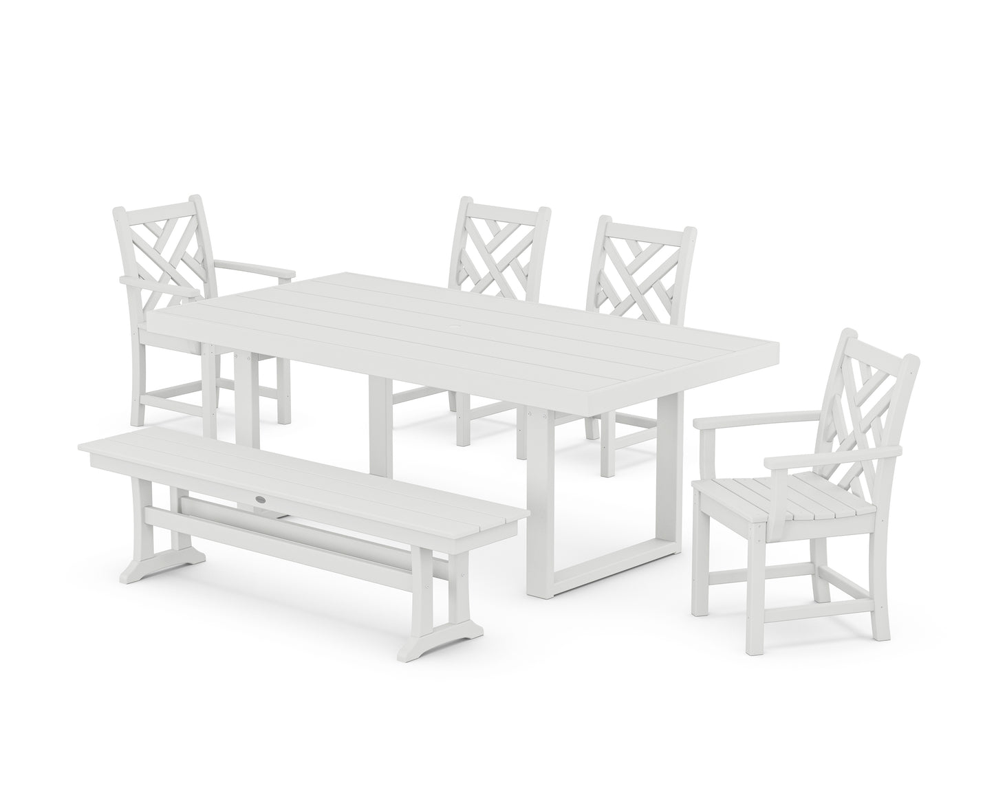 Chippendale 6-Piece Dining Set with Bench