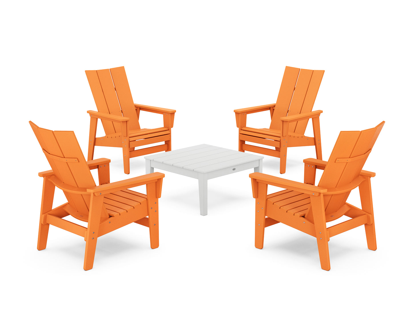 5-Piece Modern Grand Upright Adirondack Chair Conversation Group