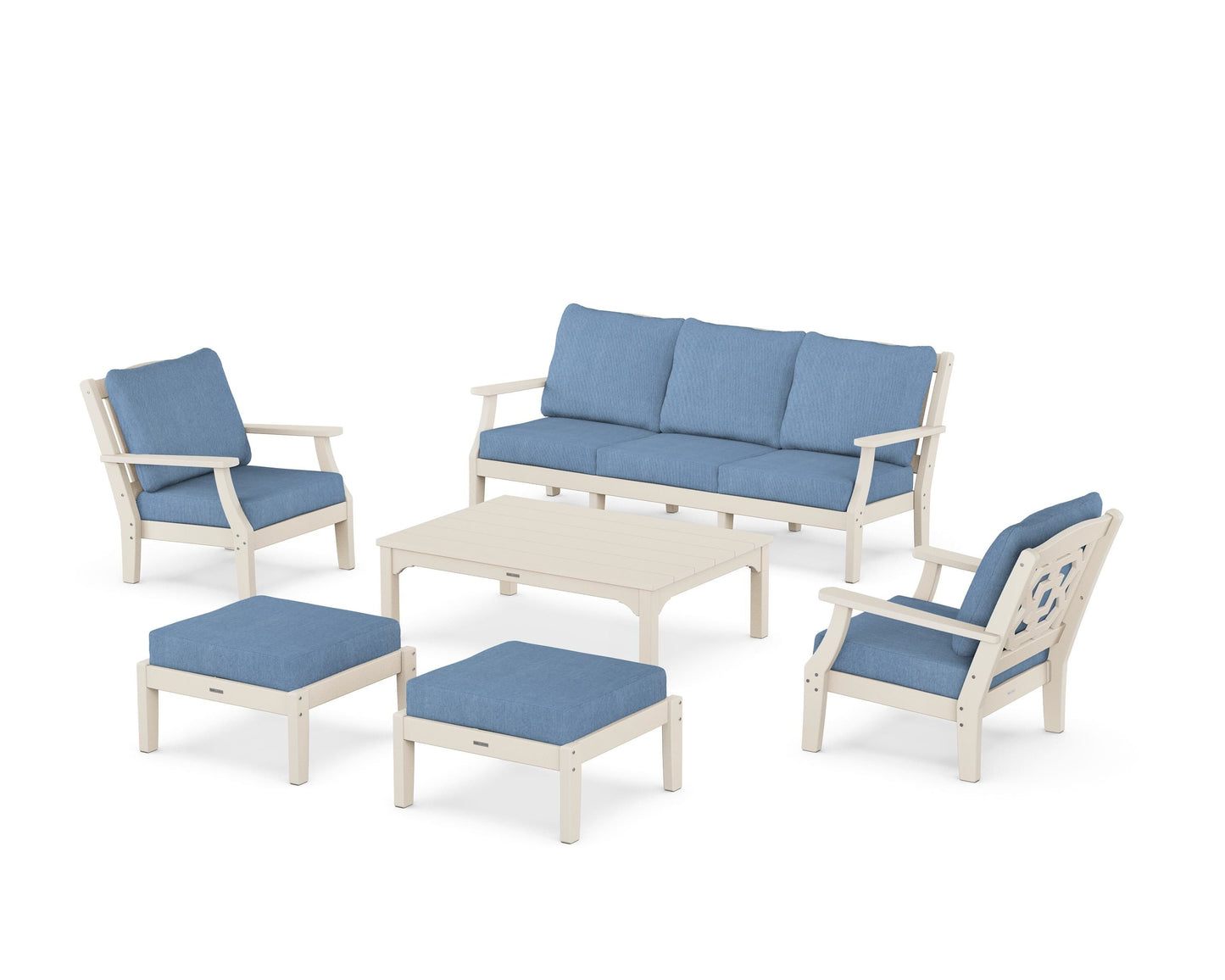 Chinoiserie 6-Piece Lounge Sofa Set