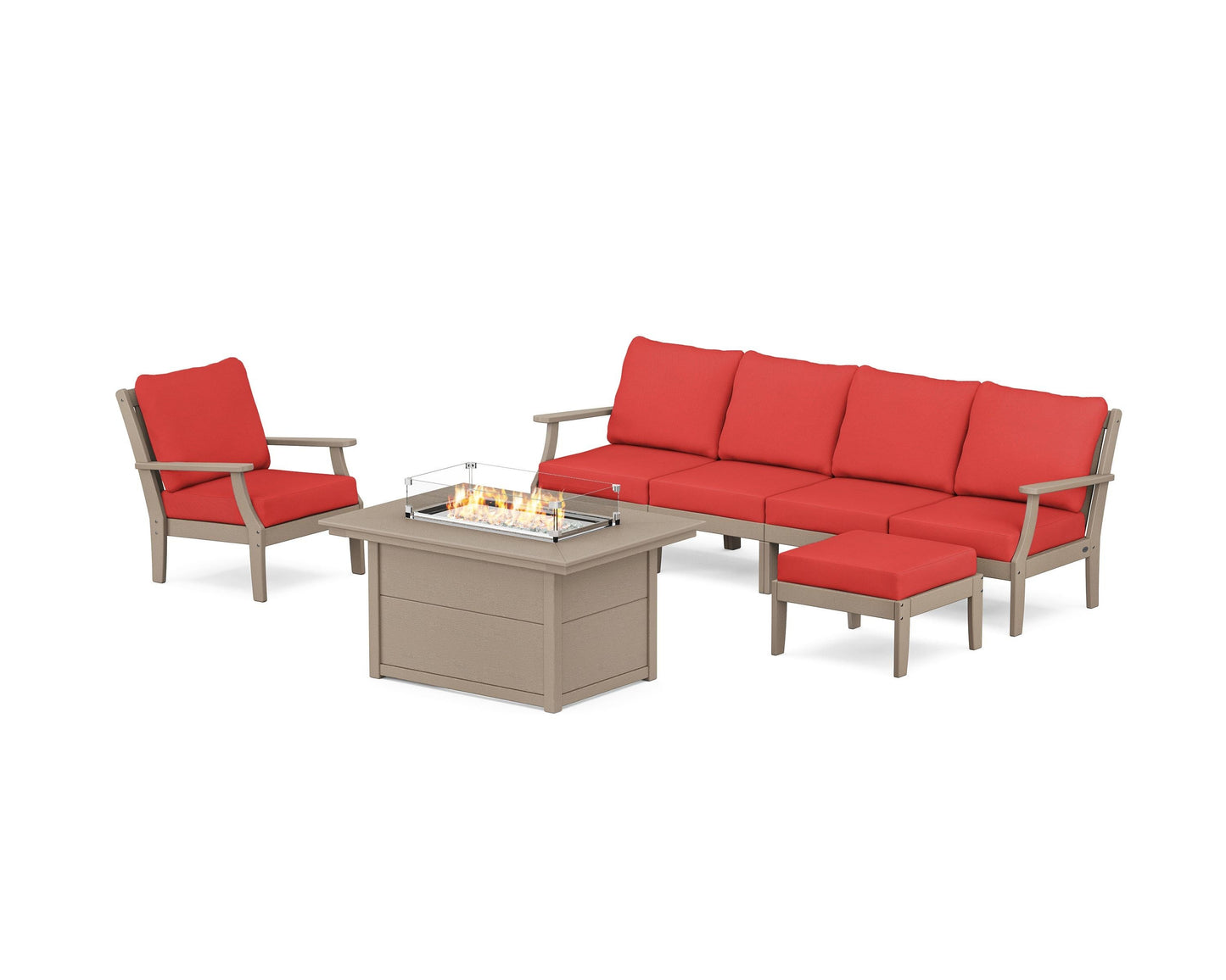 Braxton Sectional Lounge and Fire Pit Set