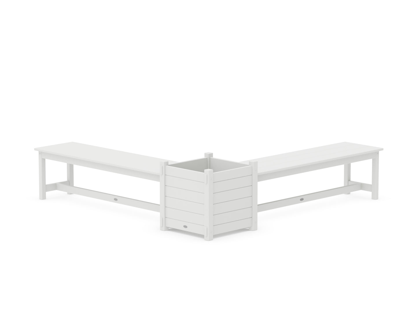 60" Nautical L- Shaped Planter Bench Set- Large