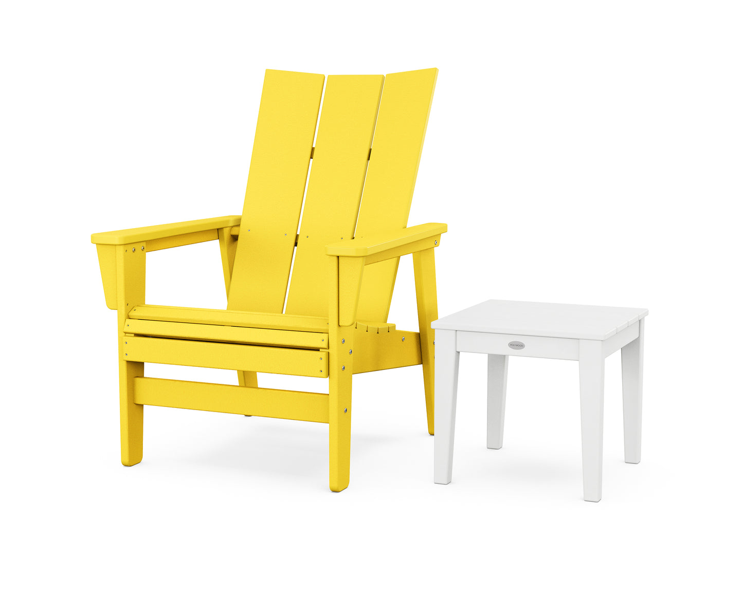 Modern Grand Upright Adirondack Chair with Side Table