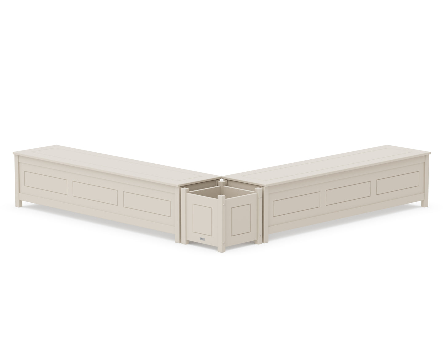 72" Country Living L- Shaped Planter Storage Bench Set