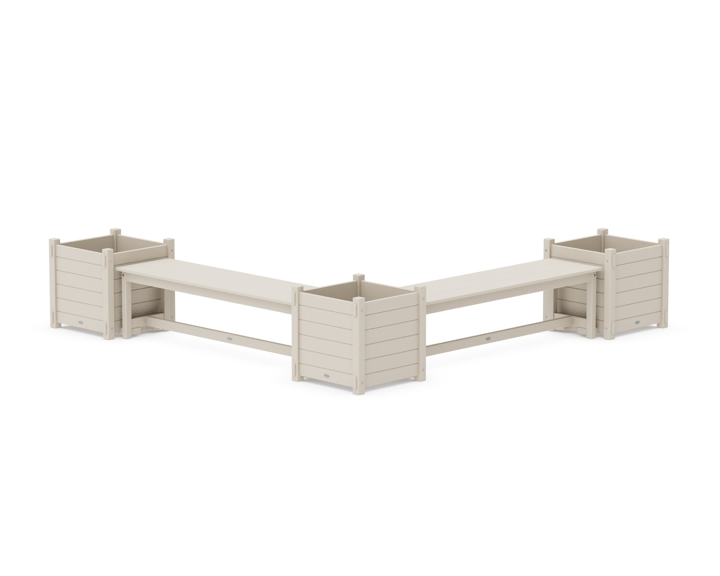 60" Nautical L- Shaped Planter Bench Corner Set - Large