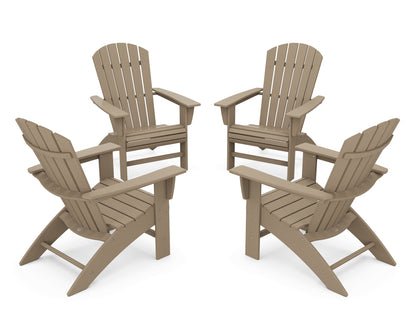 4-Piece Nautical Curveback Adirondack Chair Conversation Set
