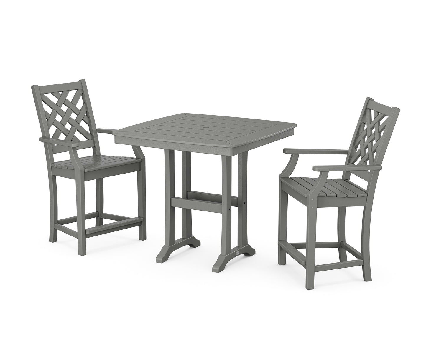 Wovendale 3-Piece Counter Set with Trestle Legs