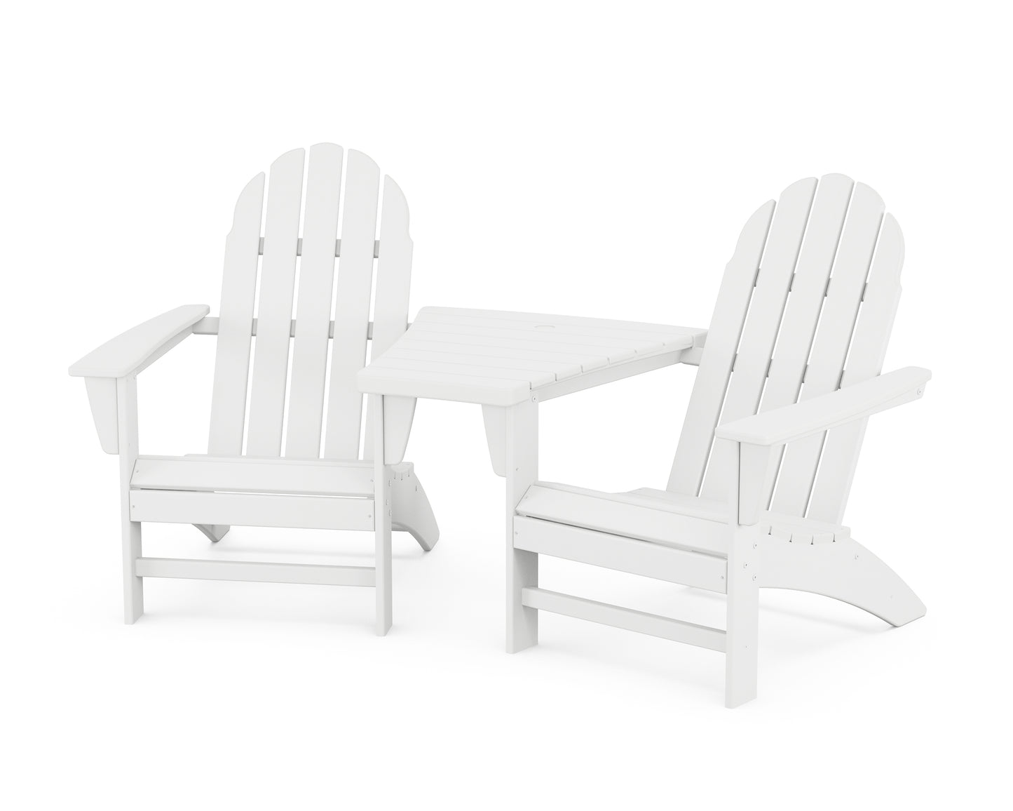 Vineyard 3-Piece Adirondack Set with Angled Connecting Table