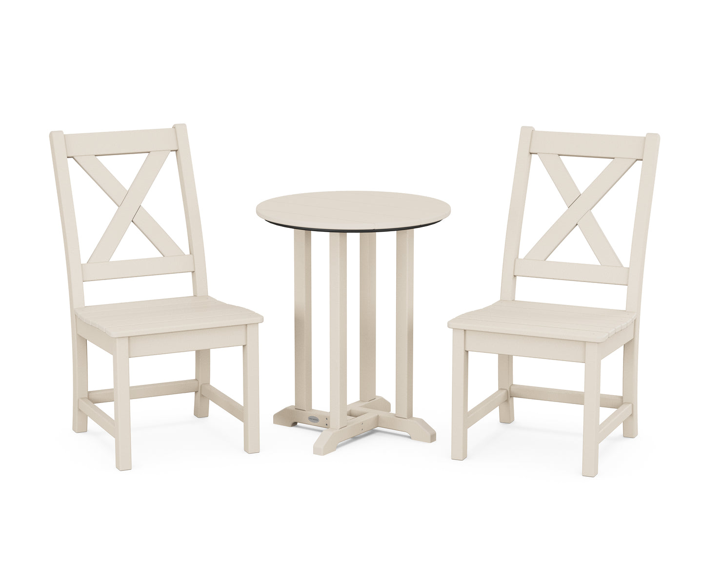 Braxton Side Chair 3-Piece Round Dining Set