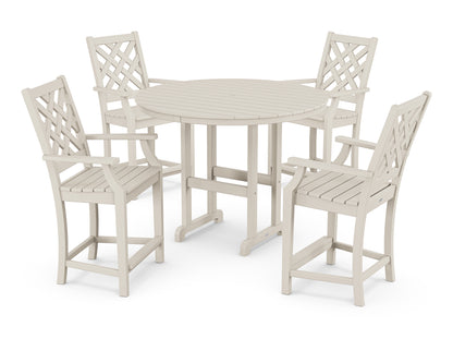 Wovendale 5-Piece Round Farmhouse Counter Set