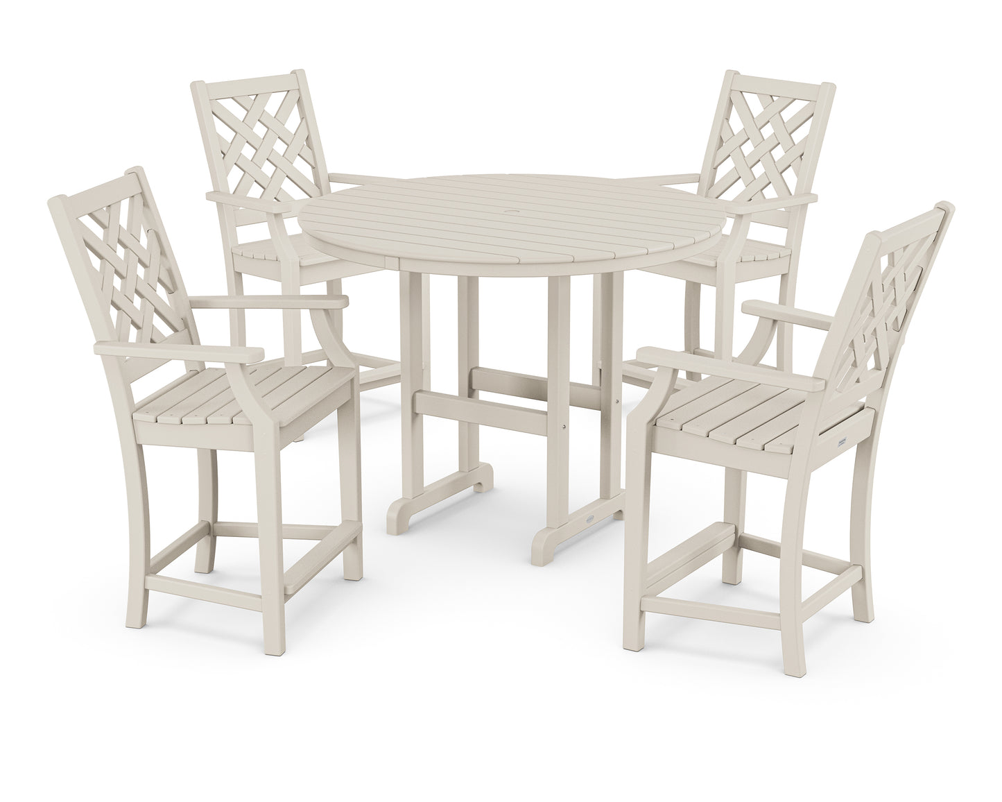 Wovendale 5-Piece Round Farmhouse Counter Set