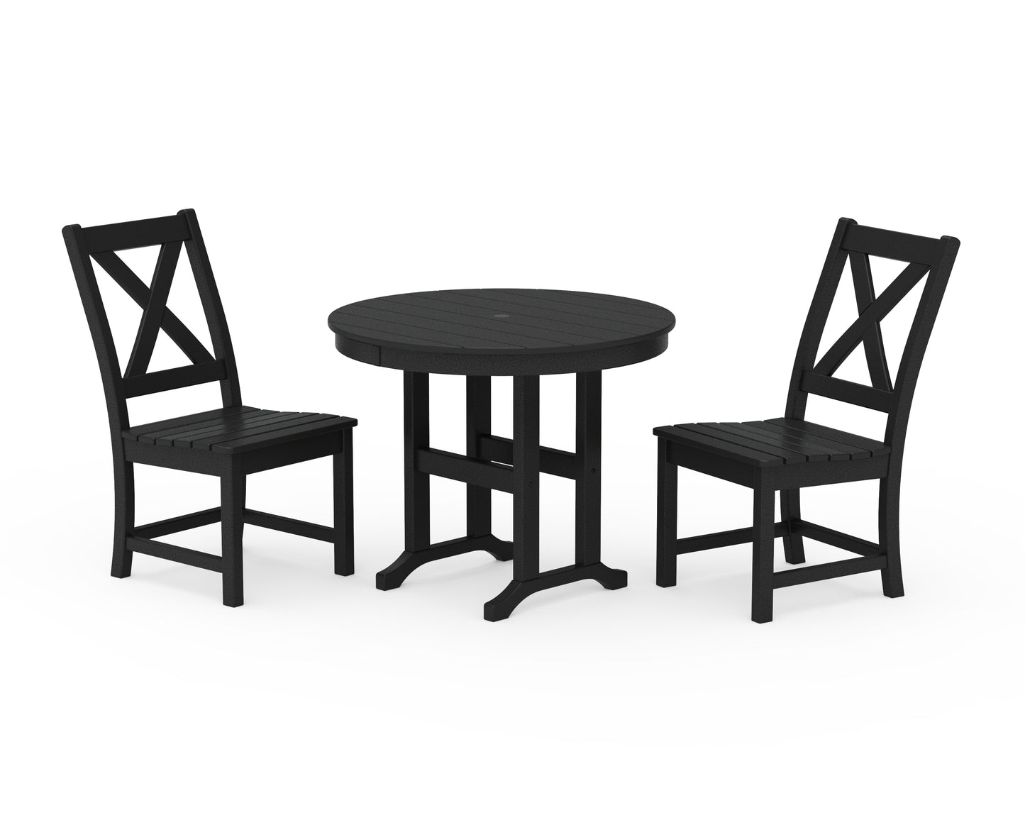 Braxton Side Chair 3-Piece Round Dining Set