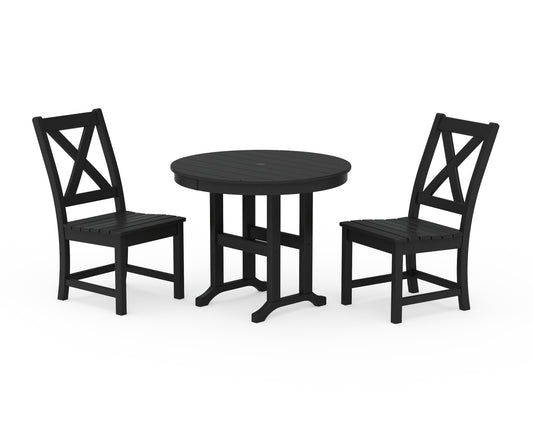 Braxton Side Chair 3-Piece Round Dining Set