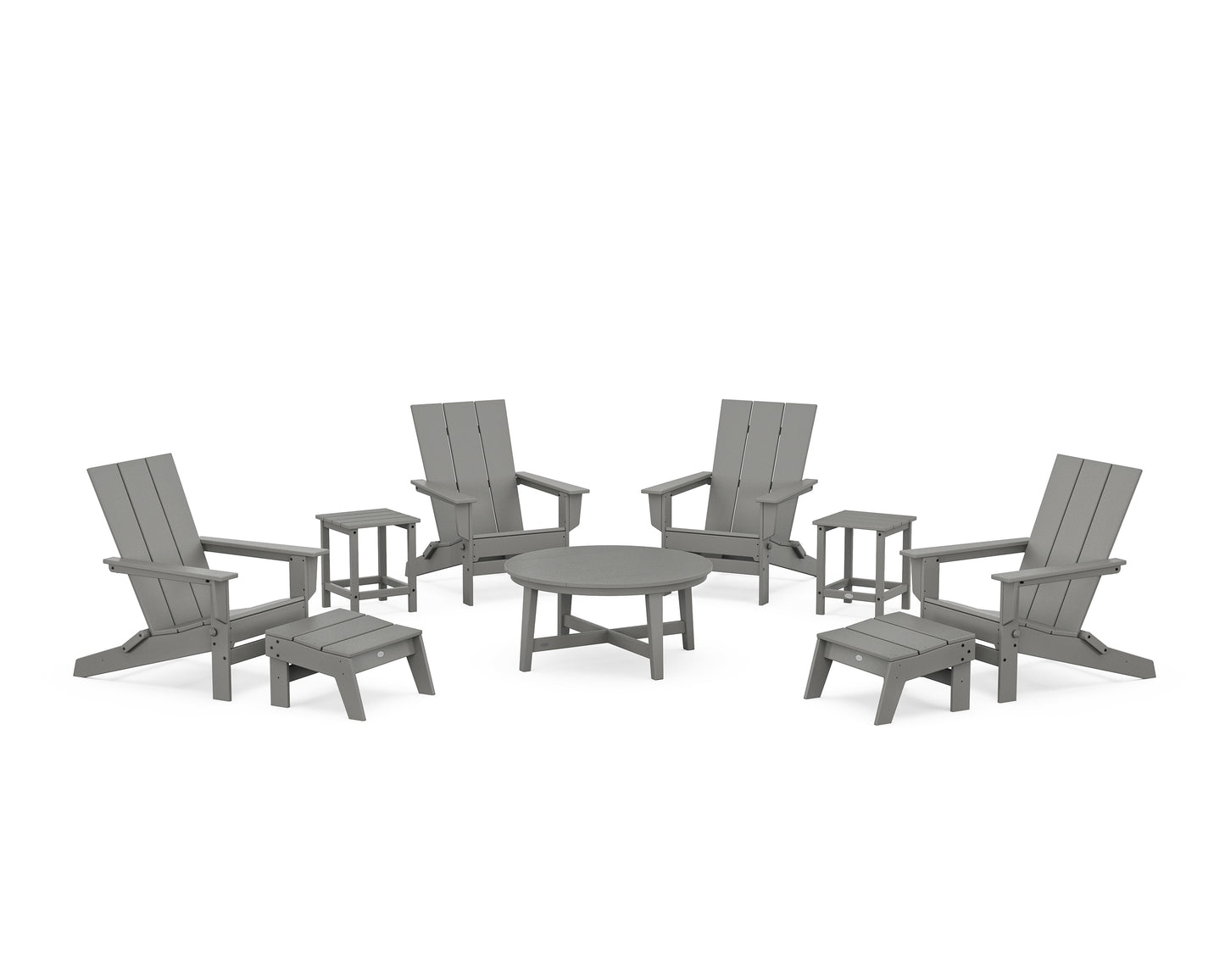 Modern Studio Folding Adirondack 9-Piece Conversation Set