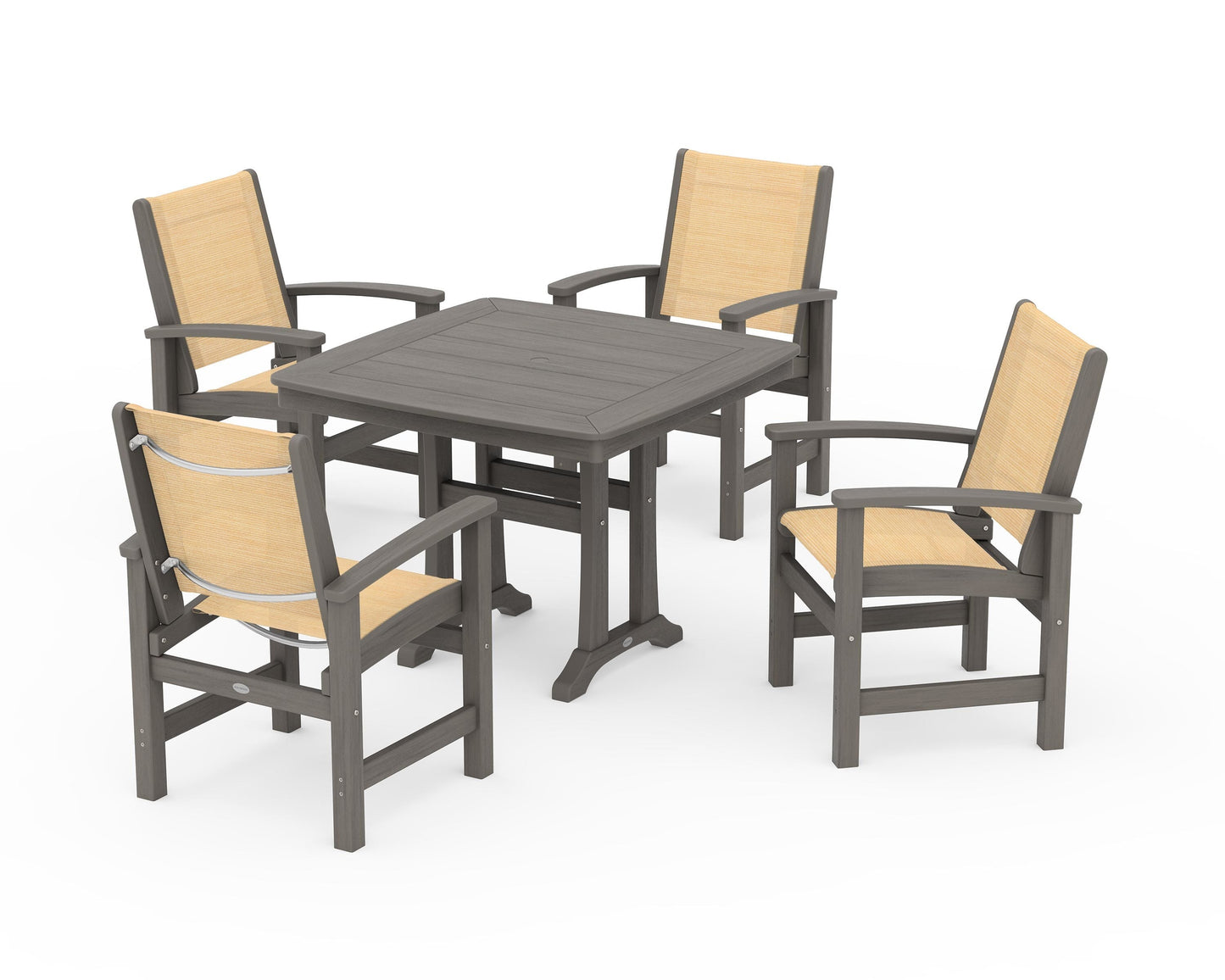 Coastal 5-Piece Dining Set with Trestle Legs