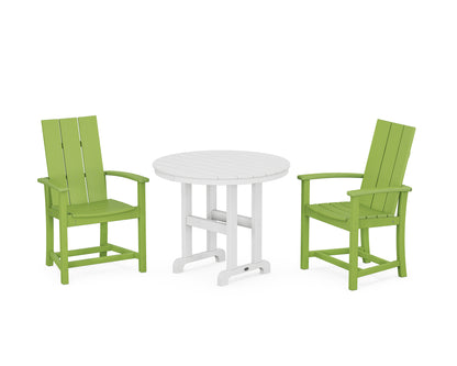 Modern Adirondack 3-Piece Round Farmhouse Dining Set