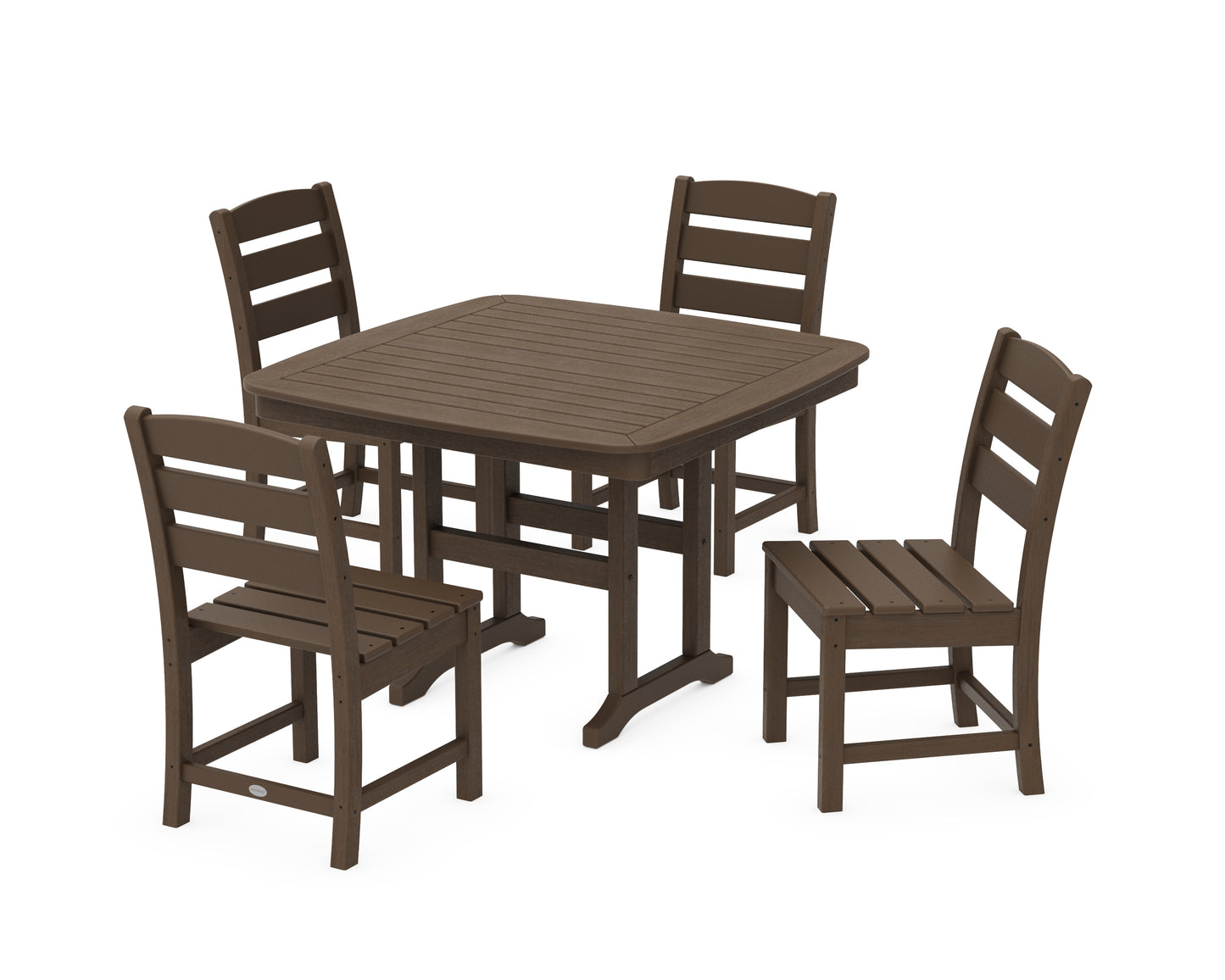 Lakeside Side Chair 5-Piece Dining Set with Trestle Legs